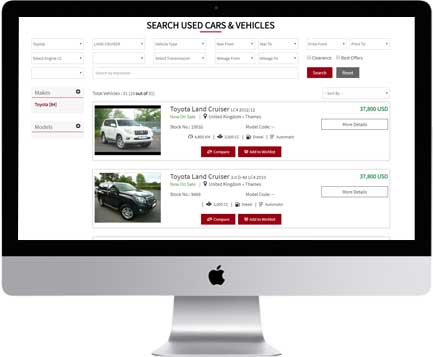 Selecting your vehicle